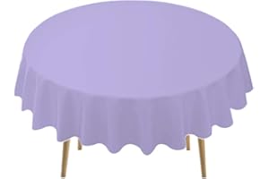 PARTY ULYJA Lavender Plastic Tablecloths 2 Pack Lilac Disposable Table Covers 84 Inch Circle Bridal Shower Party Tablecovers PEVA Mauve Table Cloths for BBQ Picnic Birthday Wedding Parties 6 ft Round Table Use