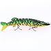 Goture Pike Muskie Multi Jointed Hard Fishing Lure Swimbaits Life-Like Baits 8 Segments with Black Treble Hooks for Freshwater Saltwater Fishing (8'', 2.36oz)