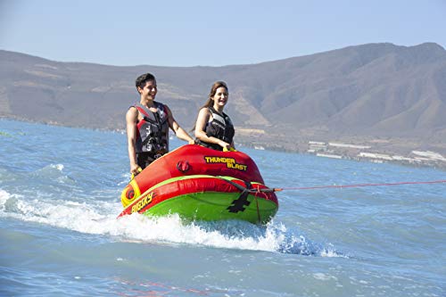 Big Sky Thunder Blast Towable Tube for 1-2 People - Roomy, Durable Boating Tubes for Lake, Beach, River, Snow - Watersports Towables - Quick Inflation and Deflation - Two Person Boat Toys and Floats