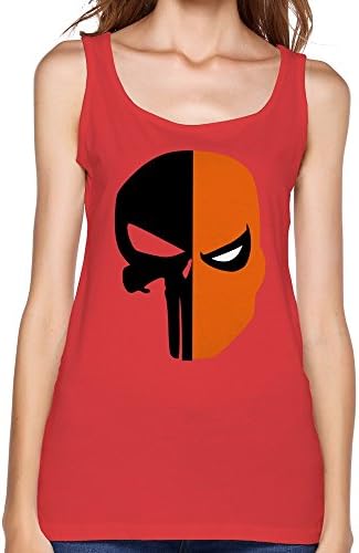 QDYJM Women's Deathstroke Punisher Skull Face Mask Tank Top - Red