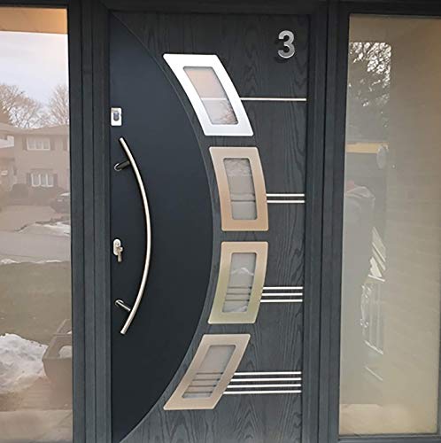 PEELCO Silver Stainless Steel Floating Address Numbers for Houses 3", Acrylic Backing, 3M Double Sided Tape, Hardware Included, 0