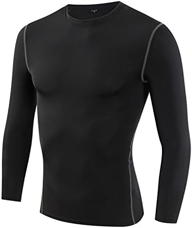 RoxZoom Men's Compression Top Base Layer T Shirts Long Quick Dry Compression Tees Fitness Gym Tops Athletic Tshirt