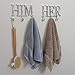 Bliss & Dane His and Hers Towel Hooks for Bathrooms | Set of 2 HIM and HER | Towel Racks for Bathroom |6 Robe Hooks | Bathroom Organizer | Wall Mounted | Bathroom Towel Rack | His and Hers Gifts
