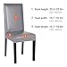 YISUN Dining Chair Covers, Solid Pu Leather Waterproof and Oilproof Stretch Dining Chair Protector Cover Slipcover (Pure Grey, 4 Pack)