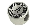 Alabama Crimson Tide College Collegiate Bead Charm Fits Most Pandora Style Bracelets Including Chamilia, Troll and More. Licensed High Quality Bead in Stock for Fast Shipping