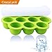 CrazyLynX Silicone Ice Cube Trays with Lids, Ice Trays Molds with 10 Large Ice Balls, BPA Free FDA Food Grade Silicone, Flexible Reusable for Baby Food Whiskey Drinks Liquids Storage Container (Green)