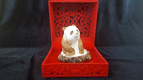 Russian art of hand carving on the bone. Panda Figurine. Deer Antler, Hand Carved, Handmade from bone, Highly Detailed, Reduced Price!