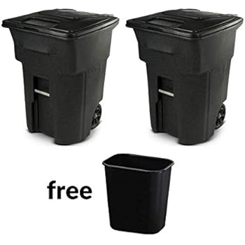 Toter 96 Gal. Trash Can Blackstone with Wheels and Lid (96 Gallon, Blackstone Set of 2 + Trash can)