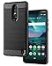 C&U Nokia 3.1 Plus Case (U.S. Edition),UCC Shock Resistant Brushed Flexible Soft TPU Bumper Cover Phone Protective and Carbon Fiber Design for Nokia 3.1 Plus (Black)