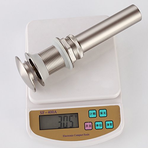 RBROHANT BAW93011N Bathroom Faucet Vessel Vanity Sink Pop Up Drain Stopper without Overflow Brushed Nickel