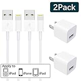 iPhone Charger MFi Certified 2-Pack Charging iPhone Cable and USB Wall Adapter Plug Block Compatible iPhone X/8/8 Plus/7/7 Plus/6/6S/6.
