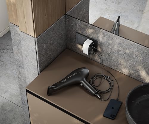- Adattatore girevole Plug 1 presa 16A (250 V, 3680 W) + 2 porte USB A+C (30 W), rotazione di 180 gradi e ricarica rapida per cellulari e tablet, ideale per angoli o dietro i mobili, colore