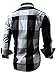 Neleus Men's Long Sleeve Button Down Plaid Shirts,112,Black,M,Tag L