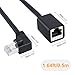 CableCreation Cat6 Shielded Extension Cable Male/Female Right Angle, FTP Cat6 Ethernet Cord Patch Cable,Gold Plated Contact, 0.5m(1.6FT) Black