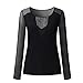MCCKLE Women's Sexy Mesh Sheer See Through Long Sleeve Shirt , Black , XL(US M)