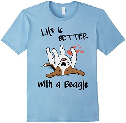 Men's Beagle T-Shirt, Life's better with a Beagle Small Baby Blue