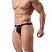 CHENGSHEN Sexy Men Thongs Breathable Hole Underwear Low Rise Pouch Jockstrap G-Strings Underpants Sapphire