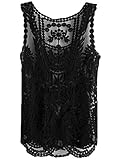 ACHICGIRL Sleeveless Round Neck Crocheted Lace Vest