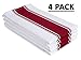 COTTON CRAFT - 4 Pack Wrinkle Resistant Superior Finish - Pure Cotton - Twill Stripe - Kitchen Towels 20x28 - Red - Easy Care Machine Wash