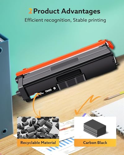 KEENKLE TN-423 TN423 Toner Compatible with Brother TN-423BK TN 423 TN-421 for Brother MFC-L8690CDW Toner HL-L8260CDW MFC-l9570cdw DCP-L8410CDW (TN423BK TN423C TN423Y TN423M, Pack of 4) )
