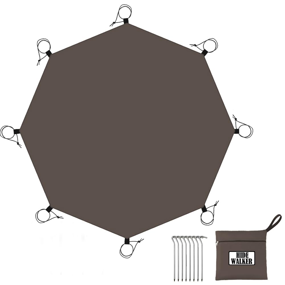 Large Waterproof Ground Sheets for Camping Heavy Duty Underlay Under Tent Tarp Outdoor Breathable Awning Carpet Universal Tent Footprint Groundsheet (Brown Octagon, 4.1x4.1m)