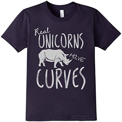 Kids Real unicorns have curves - Funny unicorn shirt  8 Navy