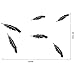 ufengke 6-pcs 3D Feather Mirror Effect Wall Stickers Fashion Design Art Decals Home Decoration Silver