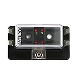KKmoon DC12V-24V 4 Way Blade Fuse Box Holder with LED Warning Light Kit for Car Boat Marine Trike