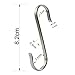 RuiLing 10-Pack Size Large Flat S Hooks Heavy-Duty Genuine Solid 304 Stainless Steel S Shaped Hanging Hooks,Kitchen Spoon Pan Pot Hanging Hooks Hangers Multiple uses.