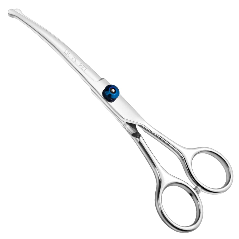 Photo 1 of LILYS PET 6.5" Right-handed Pet Round-Tip Grooming Stainless steel Safety Grooming for Dogs and Cats (Curved Scissor)