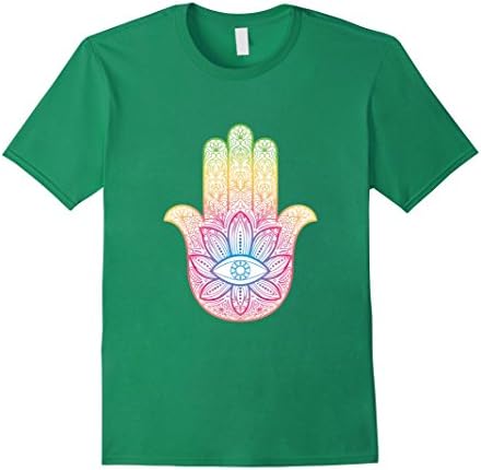Mens Talisman Hamsa Fatma Arabic Hand Symbol T-Shirt Shirt Small Kelly Green