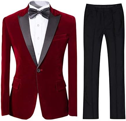 メンズタキシードベルベットスリムフィット2ピースパトリースーツ Symmetrix Co Jp