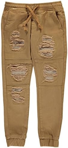 Kroix Big Boys' "Twill-Backed" Jogger Pants - camel/khaki, 14-16