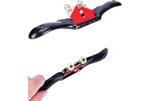JILUKIBO Adjustable Spokeshave Plane with Flat Base and Metal Blade Spokeshave Wood Working Craft Hand Tool for Wood Craver Working (10 Inch)