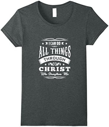 Womens Official "I Can Do All Things" T-Shirt by Testament Tees Large Dark Heather