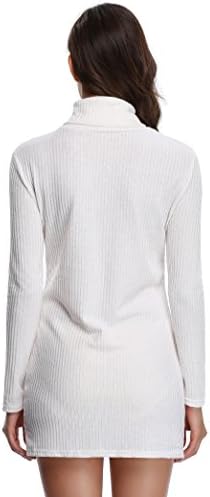 SunBabel Women's High Collar Package Hip Long Sweater Pullover Slim Fit Sweater