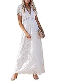 Bdcoco Women's V Neck Floral Lace Wedding Dress