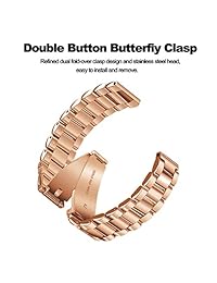 CAGOS - Juego de correas para reloj Galaxy (1.654 in), correa de metal de 0.787 in y correa de malla milanesa para reloj Galaxy de 1.654 in, reloj inteligente Garmin Vivoactive 3  Ticwatch E, S