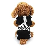 Idepet(TM Adidog Pet Dog Cat Clothes 4 Legs Cotton Puppy Hoodies Coat Sweater Costumes Dog Jacket (XXL, Black)