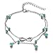Diane Lo'ren 14KT Gold Plated Turquoise Accent Infinity Anklet (White)