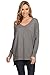 A+D Women's Oversized Extra Soft V-Neck Pullover Sweater Long Sleeved Sweater Top with Hi-Low