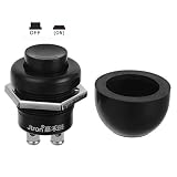 Jtron Momentary Push Button Switches OFF-(ON) Waterproof Button Switches Reset Rubber Casing Push Button Switch Black For Car Boat (12~24V/10A)