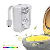 GLAWEE Toilet Night Light with Function of Aromatherapy and UV Sterilizer, Motion Activated, 16-Colors of LED Light for Toilet Bowl