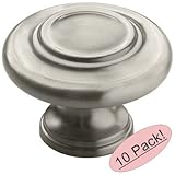 Amerock BP1586-2-G10 Inspirations 3-Ring Large Oversized 1-3/4 Inch Diameter Satin Nickel Round Cabinet Hardware Knob/Bi-fold Closet Door Knob - 10 Pack