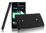 Frosted Hard Cover Case + Hd Ultra Clear Screen Protector Film for Sony Xperia Tx Lt29i (black)