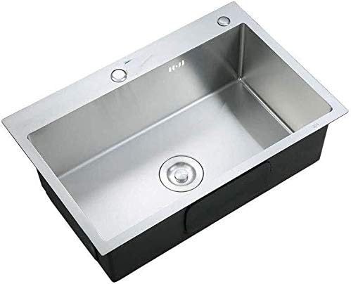 キッチンシンクステンレスシンクシングルボウルステンレス鋼のマニュアル内蔵の洗面台のバーやレストランのテラス用ドレインに Lcshan 着後レビューで 送料無料