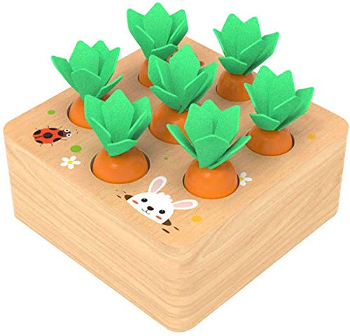 Ancaixin Montessori Toys for Babies 6-12 Months, Wooden Toys for 1 Year Old Boys and Girls, Educational Carrot Harvest…