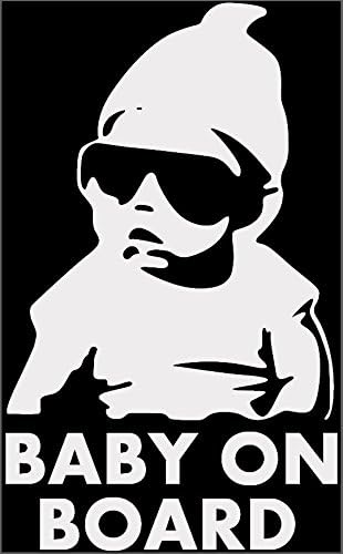 Baby on Board Car Safty Sticker Decal Waterproof Night Reflective Wall Stickers car covers - Silver White