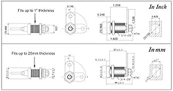 Admiral Locks 1-1/4” Tubular Cam Lock, Keyed
