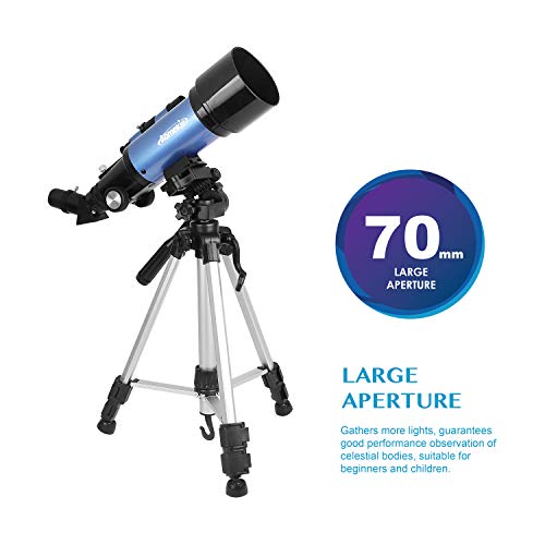 Aomekie Telescope for Adults Astronomy Beginners Kids Telescopes 70mm with 51Inch Adjustable Tripod 10X Eyepiece Phone Adapter 3X Barlow Lens and Backpack